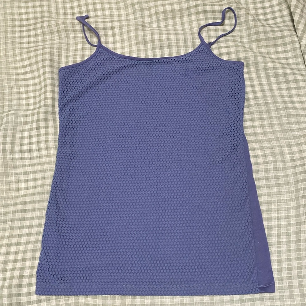 Ann Taylor LOFT. Pretty blue woven pattern string top. No tags, never worn